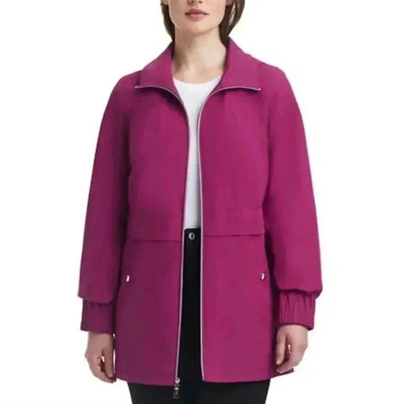 NWT Vince Camuto Pink Jacket Women's Lightweight Rain Coat Size XL - Picture 11 of 12